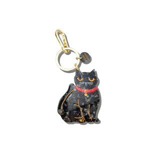 Solar Eclipse Hand-painted Black Cat Bag Charm